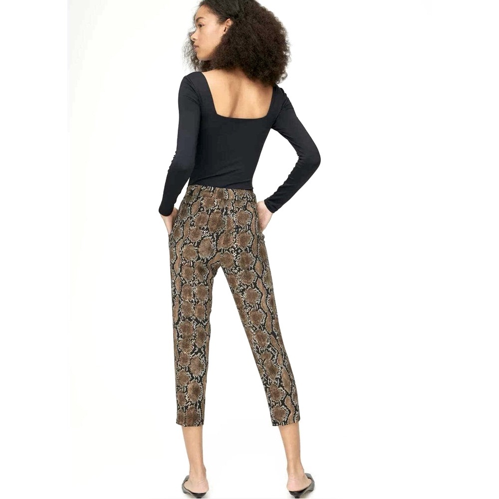 Babaton Atelier Cropped Conan Snake Print Pants Size 12 NWOT
